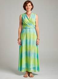 Robe longue sans manche sans manche vert GREGORY PAT femme