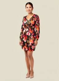 Robe courte manches longues manches longues orange LOLA ESPELETA femme
