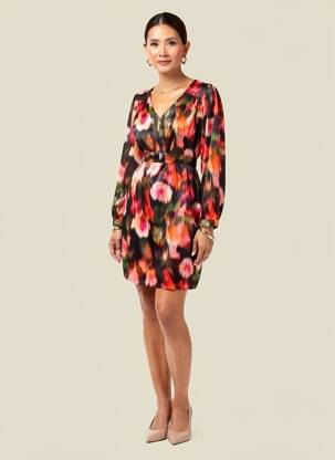 Robe courte manches longues manches longues orange LOLA ESPELETA femme