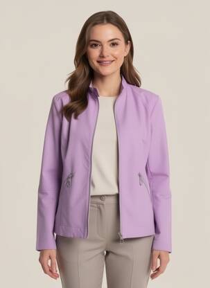 Veste casual tissage suedine rose VIRGINIA BLU' femme