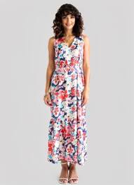 Robe longue tissage popeline sans manche rouge LEO & UGO femme