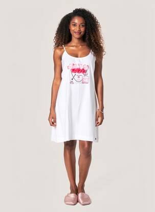 Nuisette/combinette stretch blanc REBELLE femme