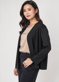Gilet manches longues manches 3/4 noir GREGORY PAT femme