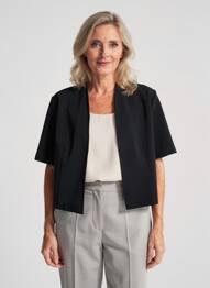 Boléro tissage crêpe noir GRIFFON femme