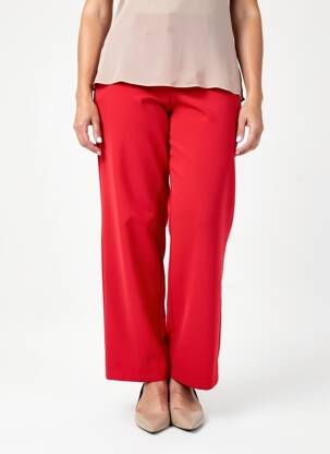 Pantalon droit tissage crêpe taille normale rouge GREGORY PAT femme