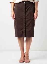 Jupe mi-longue stretch marron MERI & ESCA femme