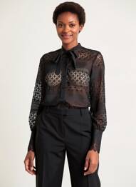 Chemisier coupe droite manches longues noir VALERIE KHALFON femme