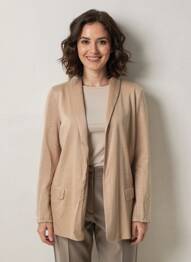 Blazer col châle beige MAJESTIC FILATURES femme