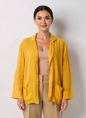 Veste casual col tailleur jaune ZYGA femme