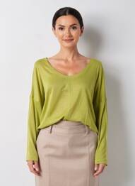 Top coupe cintrée manches longues vert CHACOK femme