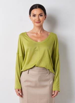 Top coupe cintrée manches longues vert CHACOK femme