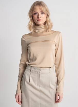 Sous-pull coupe cintrée manches longues beige DANAPISARRA femme