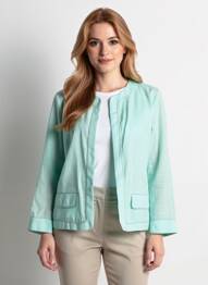 Veste casual col rond bleu ZYGA femme