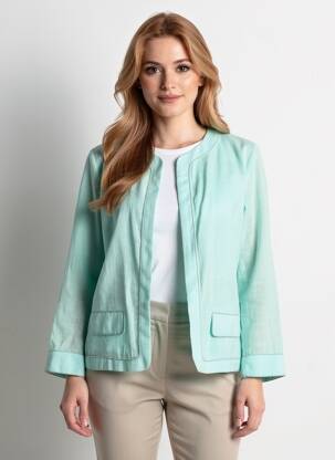 Veste casual col rond bleu ZYGA femme