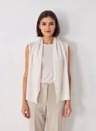 Gilet sans manche fermeture boutonnée sur le devant blanc LUNA DI SETA femme