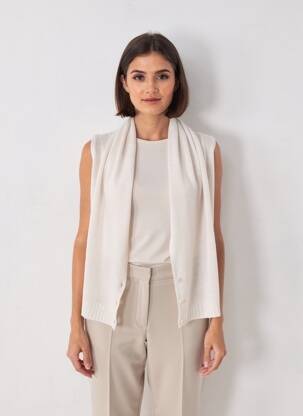 Gilet sans manche fermeture boutonnée sur le devant blanc LUNA DI SETA femme