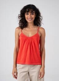 Top coupe cintrée fines bretelles orange CHACOK femme