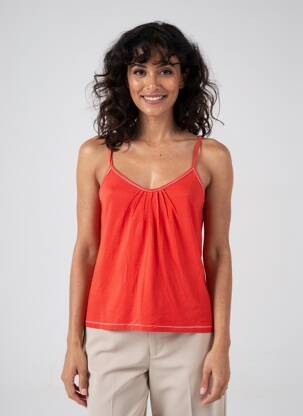 Top coupe cintrée fines bretelles orange CHACOK femme