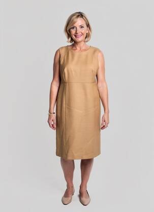 Robe mi-longue sans manche sans manche beige WEILL femme