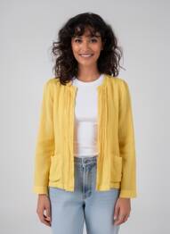 Veste casual col rond jaune ZYGA femme
