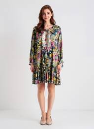 Robe courte manches longues manches longues bleu CHIARA FIORINI femme