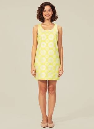 Robe courte sans manche sans manche jaune ELLA LUNA femme