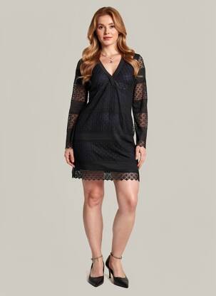 Robe courte fermeture zippée au dos manches longues bleu VALERIE KHALFON femme