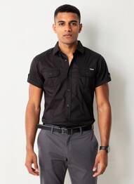 Chemise manches courtes poches noir KAPORAL homme