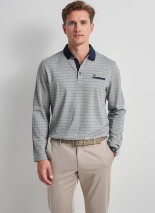Polo manches longues manches longues bleu RITCHIE homme