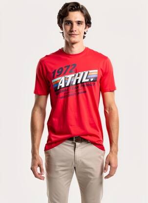 T-shirt stretch manches courtes rouge SOLID homme