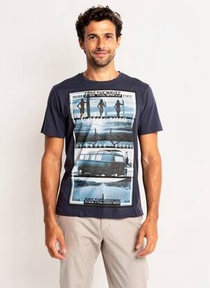 T-shirt coupe cintrée manches courtes bleu TREEKER 9 homme