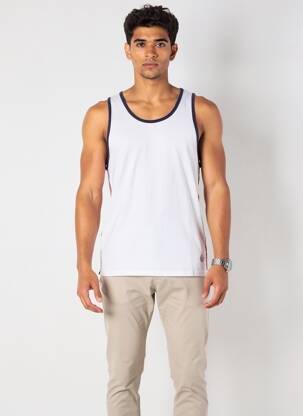 Débardeur coupe cintrée sans manche blanc WAXX homme