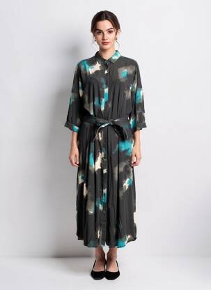 Robe longue manches longues manches longues noir RAGWEAR femme