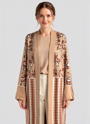 Gilet manches longues manches longues beige MEISÏE femme