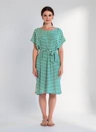 Robe mi-longue imprimé fantaisie manches courtes vert KING LOUIE femme
