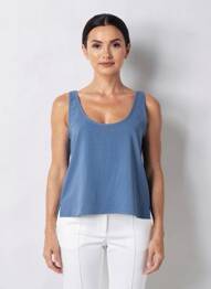 Top fines bretelles fines bretelles bleu LOSAN femme