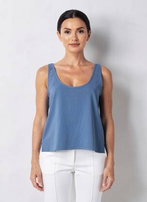 Top fines bretelles fines bretelles bleu LOSAN femme