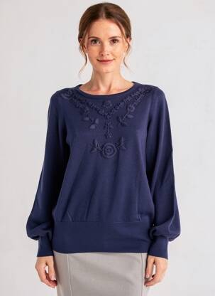 Pull resserrée sur le bas manches longues bleu KING LOUIE femme