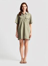 Robe courte manches courtes manches courtes vert A.P.C. femme