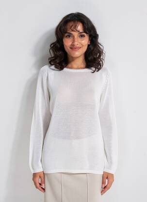 Pull coupe cintrée manches longues blanc MAX MARA femme