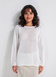 Pull coupe cintrée manches longues blanc MAX MARA femme