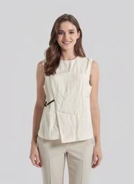 Top manches courtes manches courtes beige LOULOU STUDIO femme