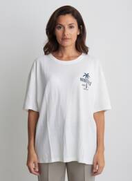 T-shirt coupe droite manches courtes blanc MONTAGUT femme