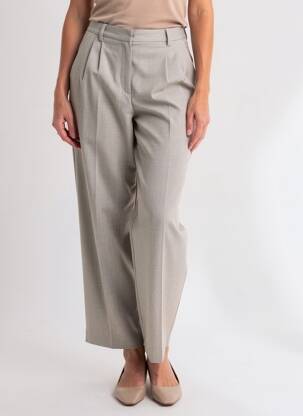 Pantalon droit taille à pinces taille haute gris BARBARA BUI femme