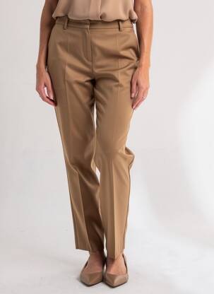 Pantalon slim tissage popeline taille normale marron MAX MARA femme