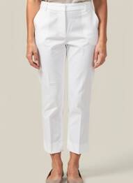 Pantalon 7/8 taille à pinces taille normale blanc MAX MARA femme