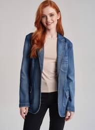 Veste casual coupe cintrée bleu SECTION URBAINE femme