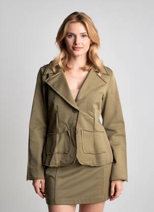 Veste casual col tailleur vert SECTION URBAINE femme