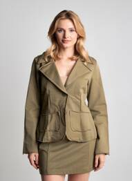Veste casual col tailleur vert SECTION URBAINE femme