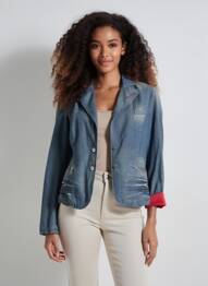 Veste casual col tailleur bleu REPLAY femme